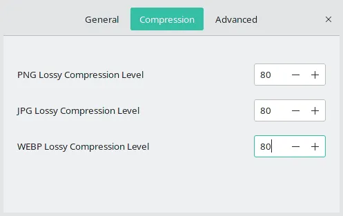 Curtailの設定 ＞ Compressionタブ